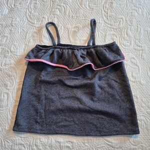 Janie and Jack girls size 10 sleeveless navy with pink trim shirt VGUC
